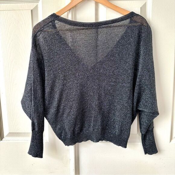 Free People black glitter button cardigan - Picture 3 of 13